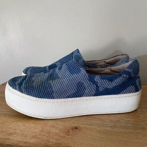 SOLD - Opening Ceremony Sz 38 Blue Camo Platform Sneakers